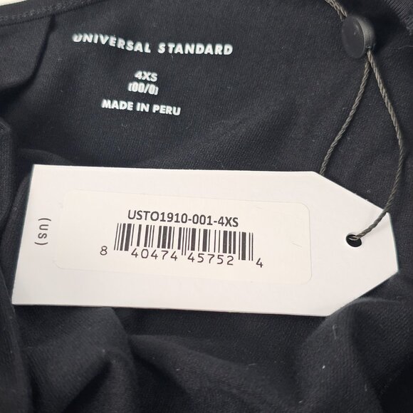 Universal Standard Women's Black Flowy Cap Sleeve Split Back Top Size XS NWT - Picture 8 of 12